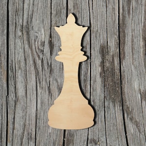 Queen - Chess -  Laser Cut Unfinished Wood Cutout Shapes - Always check sizes and measure