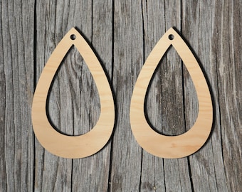 Earring Pair - Laser Cut Unfinished Wood Cutout Shapes - Always check sizes and measure