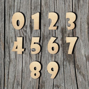 Numbers 0-9 - Laser Cut Unfinished Wood Cutout Shapes - Always check sizes and measure
