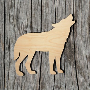 Wolf Wood Cutout - Laser Cut Unfinished 1/8" Baltic Birch Plywood Shape - DIY Craft Supply
