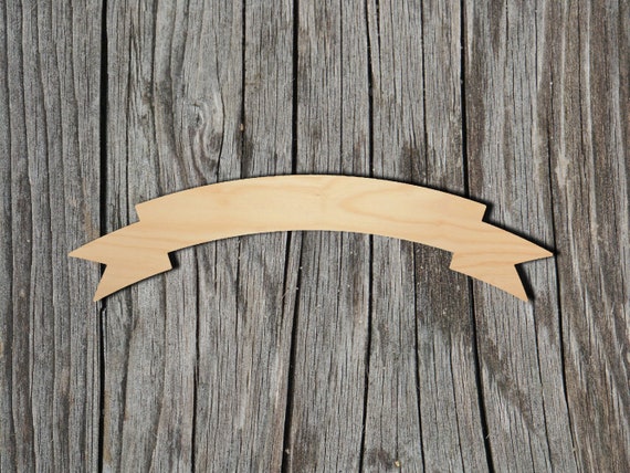 Banner - Laser Cut Out Unfinished Wood Craft Shape BNR5 Banner - Laser Cut Out Unfinished Wood Craft Shape BNR5