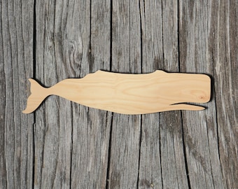 Whale -  Laser Cut Unfinished Wood Cutout Shapes - Always check sizes and measure