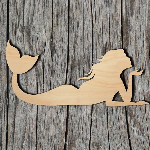 Mermaid Shape - Laser Cut Unfinished Wood Cutout Shapes - Always check sizes and measure