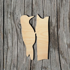 Woodpecker Shape - Wildlife - Multiple Sizes - Laser Cut Unfinished Wood Cutout Shapes