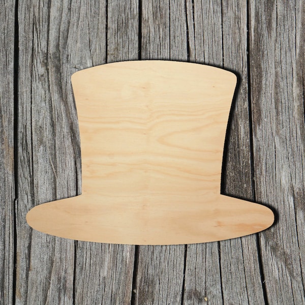 Top Hat Shape -  Laser Cut Unfinished Wood Cutout Shapes - Always check sizes and measure