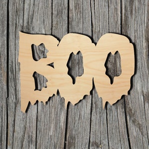 Boo wood sign - Multiple Sizes - Laser Cut Unfinished Wood Cutout Shapes