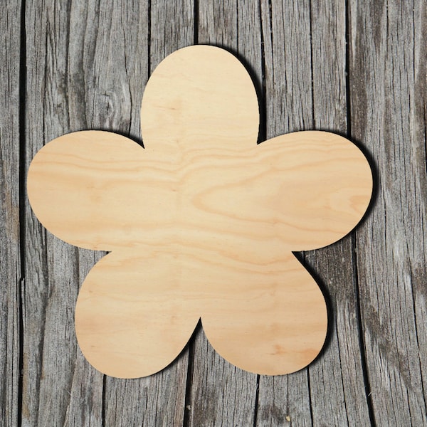 Flower Shape -  Laser Cut Unfinished Wood Cutout Shapes - Always check sizes and measure