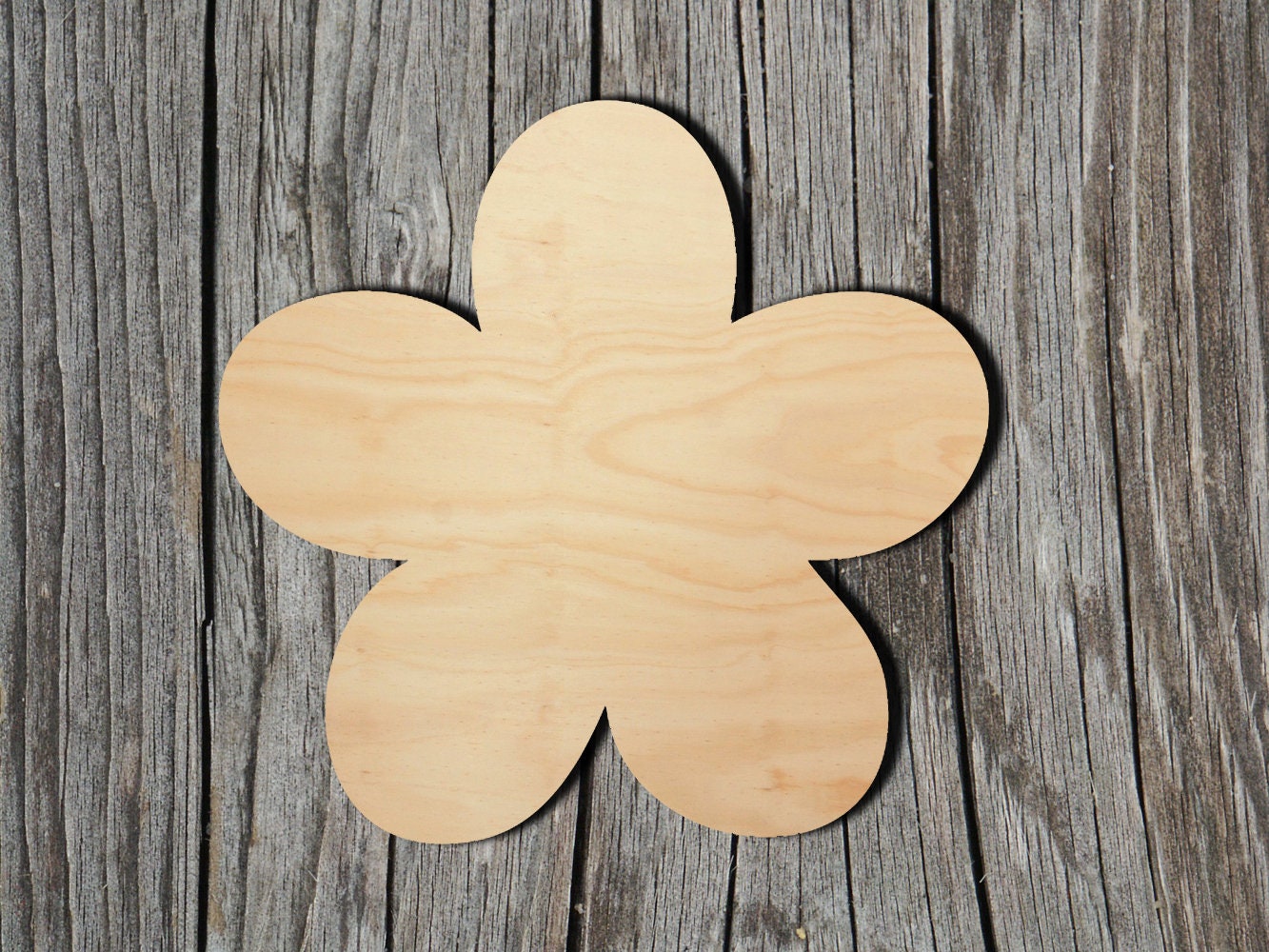 Flower Shape Laser Cut Unfinished Wood Cutout Shapes Etsy