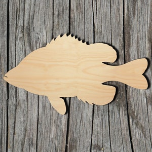 Sunfish - Fish -  Laser Cut Unfinished Wood Cutout Shapes - Always check sizes and measure