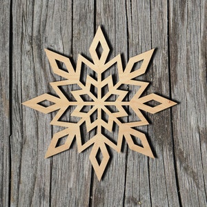 Snowflake Shape -  Laser Cut Unfinished Wood Cutout Shapes - Always check sizes and measure
