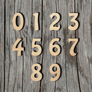 Numbers 0-9 - Laser Cut Unfinished Wood Cutout Shapes - Always check sizes and measure
