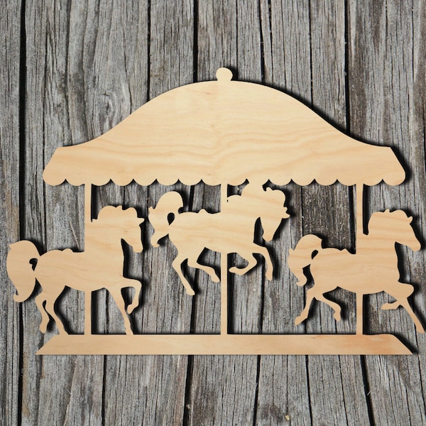 Carousel Shape -  Laser Cut Unfinished Wood Cutout Shapes - Always check sizes and measure