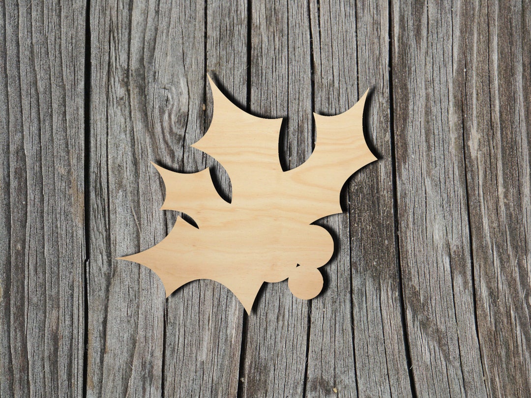 Holly Laser Cut Unfinished Wood Cutout Shapes Always Check Sizes and