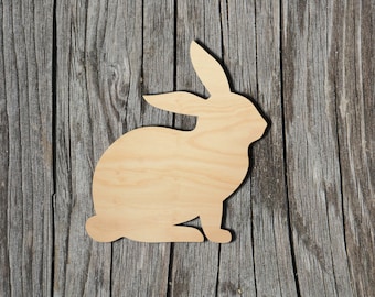 Rabbit Laser Cut Out Wood Shape Craft Supply \u2013 Woodcraft Cutout