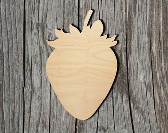 Strawberry -  Laser Cut Unfinished Wood Cutout Shapes - Always check sizes and measure