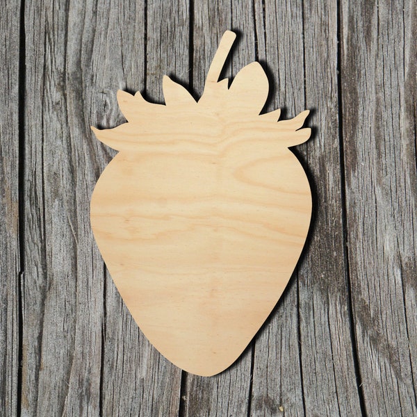 Strawberry -  Laser Cut Unfinished Wood Cutout Shapes - Always check sizes and measure