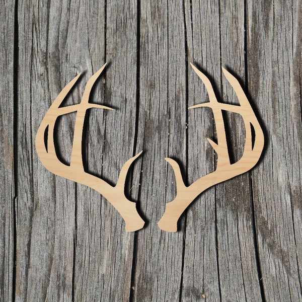 Antler shape - Wildlife -  Laser Cut Unfinished Wood Cutout Shapes - Always check sizes and measure