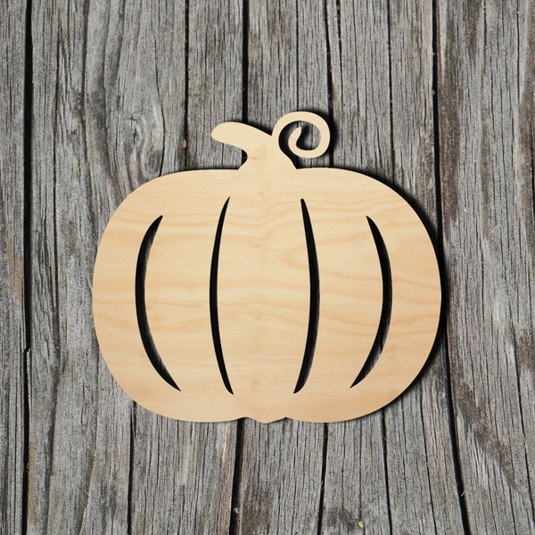 Pumpkin -  Laser Cut Unfinished Wood Cutout Shapes - Always check sizes and measure