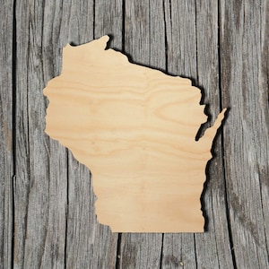 Wisconsin State -  Laser Cut Unfinished Wood Cutout Shapes - Always check sizes and measure
