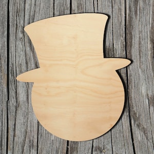 Snowman Face Shape -  Laser Cut Unfinished Wood Cutout Shapes - Always check sizes and measure