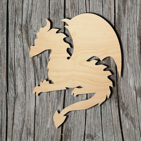 Dragon Shape -  Laser Cut Unfinished Wood Cutout Shapes - Always check sizes and measure