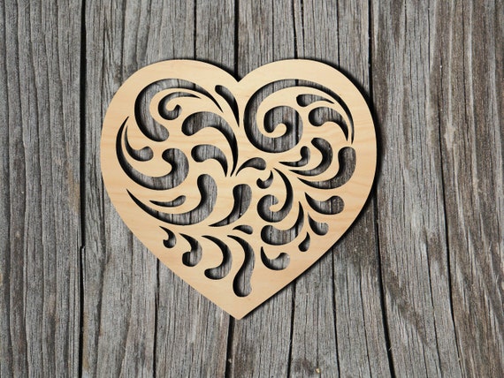 Heart Shape Laser Cut Unfinished Wood Cutout Shapes Always Check Sizes and  Measure 