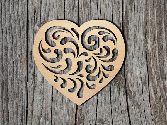 Heart Shape Laser Cut Unfinished Wood Cutout Shapes Always Check Sizes and  Measure 