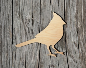 Cardinal Bird -  Laser Cut Unfinished Wood Cutout Shapes - Always check sizes and measure