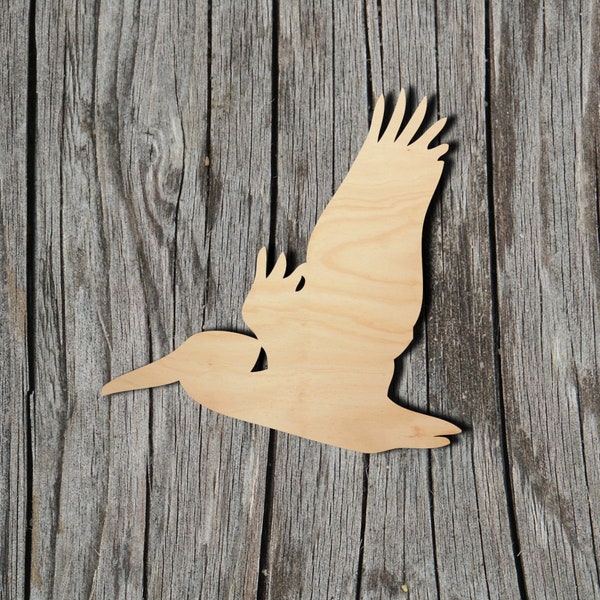 Pelican Shape -  Laser Cut Unfinished Wood Cutout Shapes - Always check sizes and measure