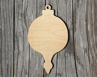 Christmas Ornament Wood Cutout - Laser Cut Unfinished 1/8" Baltic Birch Plywood Shape - DIY Craft Supply