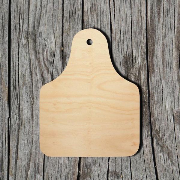 Cattle tag - Laser Cut Unfinished Wood Cutout Shapes - Always check sizes and measure