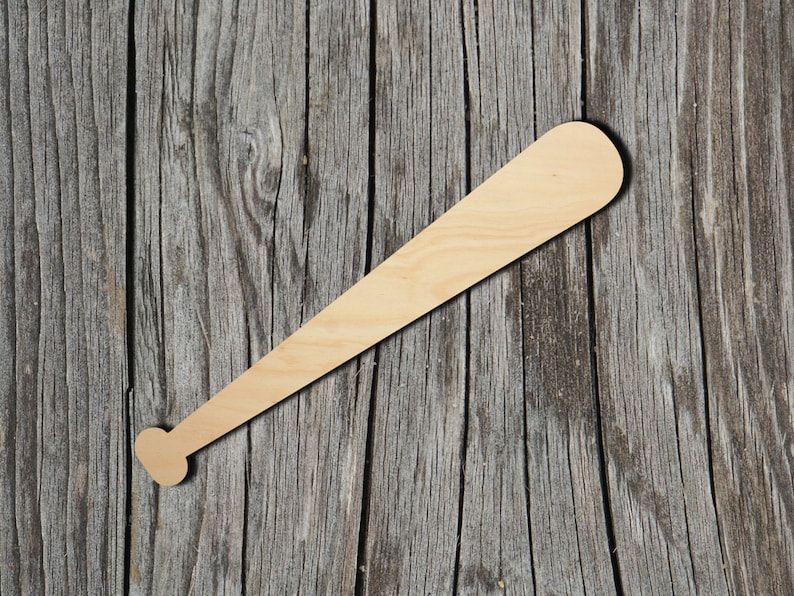 Unfinished Wooden Baseball Bat Craft Cutout - 7 Inch 1/4" MDF Shape For DIY Projects & Painting