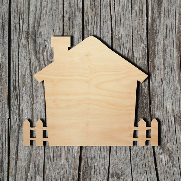 House - Multiple Sizes - Laser Cut Unfinished Wood Cutout Shapes