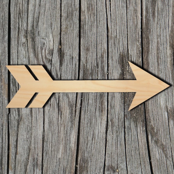 Arrow -  Laser Cut Unfinished Wood Cutout Shapes - Always check sizes and measure