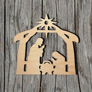 Nativity Scene -  Laser Cut Unfinished Wood Cutout Shapes - Always check sizes and measure