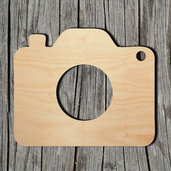 Camera -  Laser Cut Unfinished Wood Cutout Shapes - Always check sizes and measure