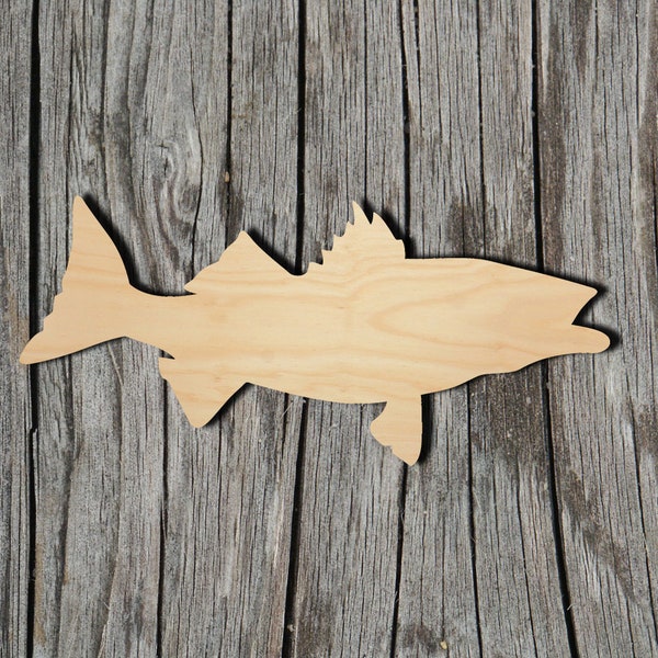 Walleye - Fish -  Laser Cut Unfinished Wood Cutout Shapes - Always check sizes and measure