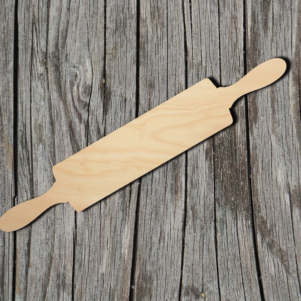 Rolling Pin Shape -  Laser Cut Unfinished Wood Cutout Shapes - Always check sizes and measure