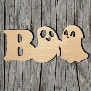 Boo wood sign - Multiple Sizes - Laser Cut Unfinished Wood Cutout Shapes