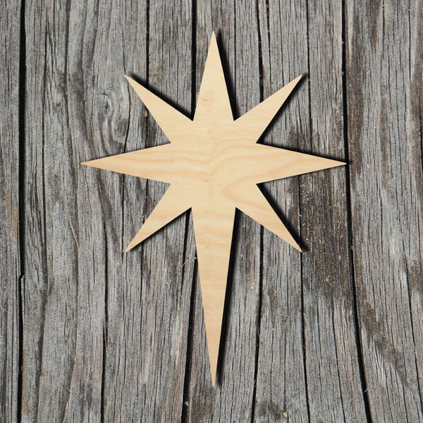 Bethlehem Star -  Laser Cut Unfinished Wood Cutout Shapes - Always check sizes and measure