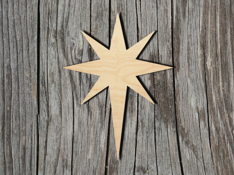 Bethlehem Star Multiple Sizes Laser Cut Unfinished Wood Etsy