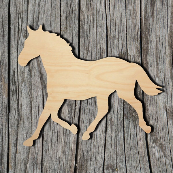 Horse Shape -  Laser Cut Unfinished Wood Cutout Shapes - Always check sizes and measure