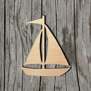 Sailboat Shape -  Laser Cut Unfinished Wood Cutout Shapes - Always check sizes and measure