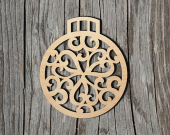 Christmas Ornament -  Laser Cut Unfinished Wood Cutout Shapes - Always check sizes and measure