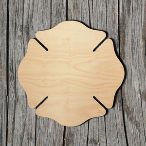 Firefighter Badge -  Laser Cut Unfinished Wood Cutout Shapes - Always check sizes and measure