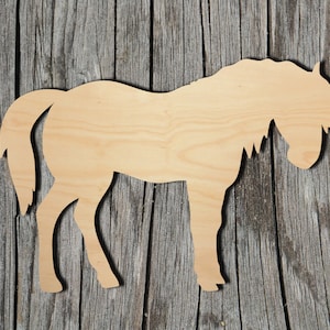 Pony Shape -  Laser Cut Unfinished Wood Cutout Shapes - Always check sizes and measure