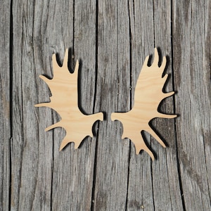 Antler shape - Wildlife -  Laser Cut Unfinished Wood Cutout Shapes - Always check sizes and measure
