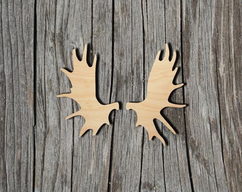 Antler shape - Wildlife -  Laser Cut Unfinished Wood Cutout Shapes - Always check sizes and measure