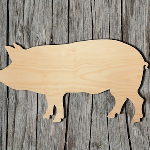 Pig Shape -  Laser Cut Unfinished Wood Cutout Shapes - Always check sizes and measure