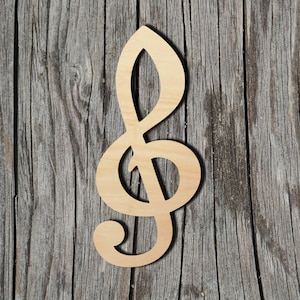 Treble Clef -  Laser Cut Unfinished Wood Cutout Shapes - Always check sizes and measure